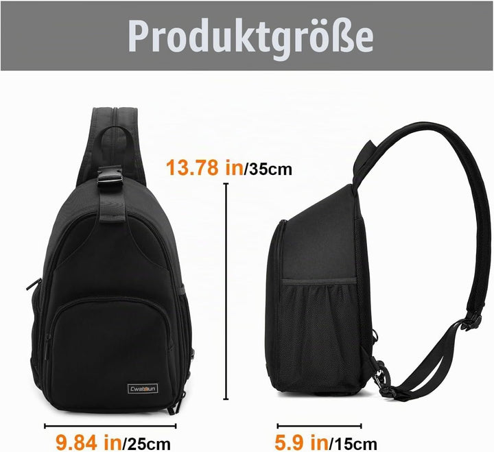 Cwatcun Kameratasche, Kamera-Umhängetasche, SLR-Kameratasche mit USB-Ladeanschluss Kompatibe, wasser