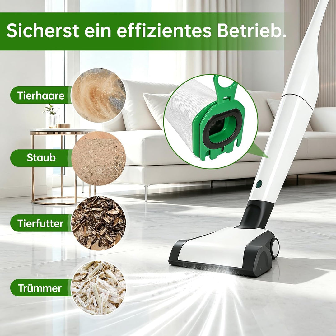 XIANGBIN 12 Stück Staubsaugerbeutel für Vorwerk Kobold VB100 Filtertüten Ersatz Beutel Zubehör Staub