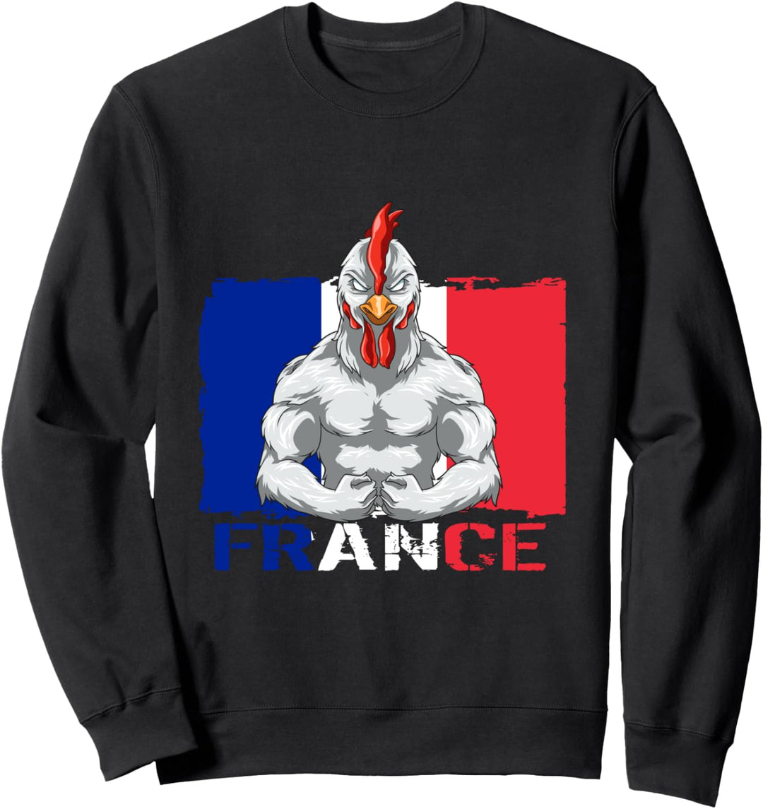 Französisch Flagge Hahn Patriotisch Sweatshirt