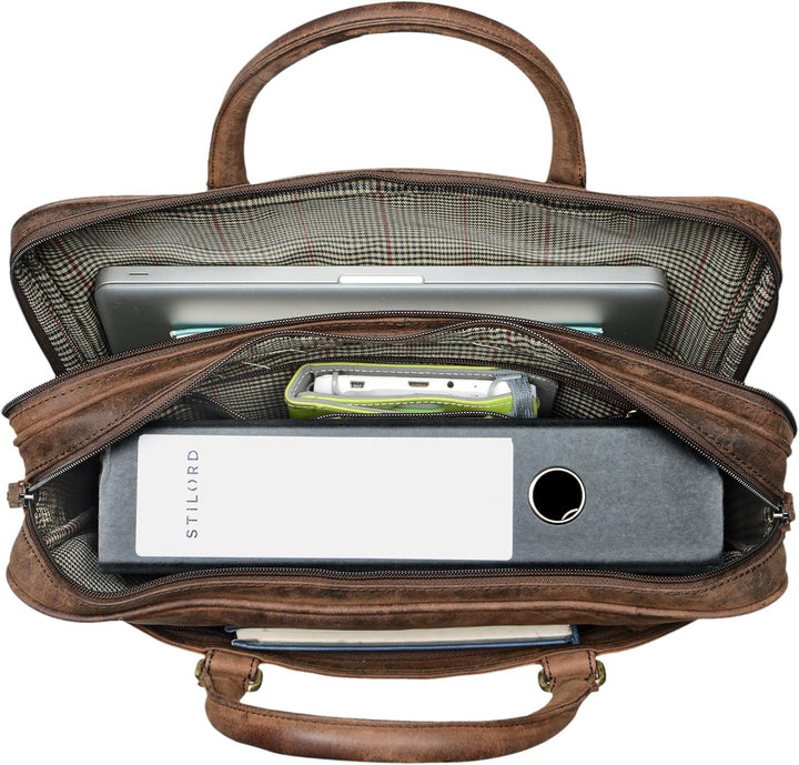 STILORD 'Dante' Business-Tasche Leder gross elegante Aktentasche Umhängetasche Laptoptasche 15.6 Zol