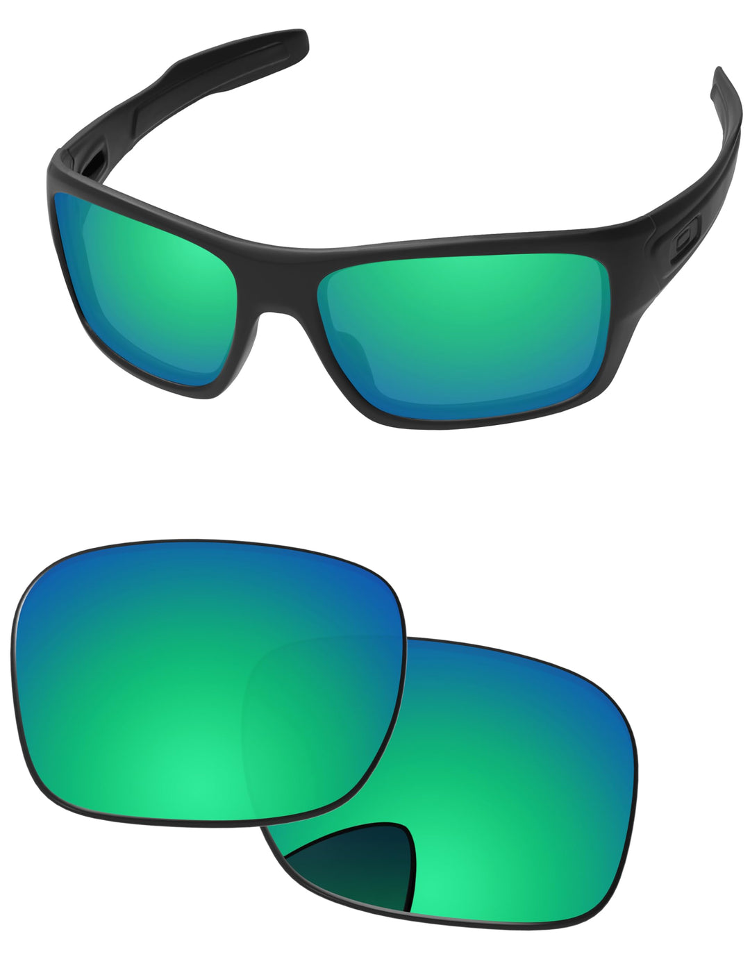 PapaViva Ersatzlinsen für Oakley Turbine OO9263 Blaugrün Pro+, Blaugrün Pro+