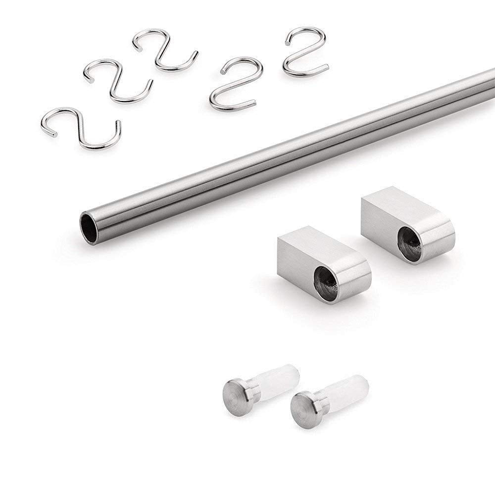Gedotec Design Küchenreling Chrom Relingsystem Küche | verchromt poliert | Reling-Set Länge 600 mm |