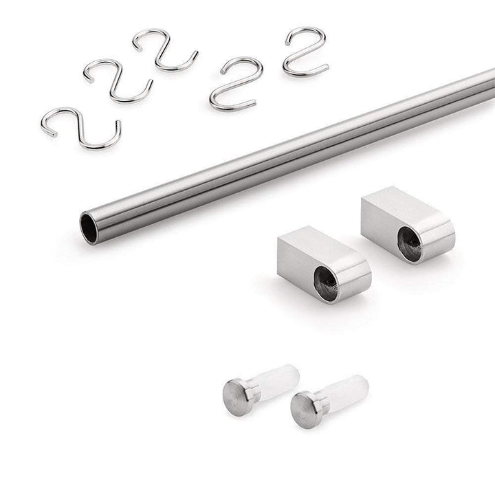 Gedotec Design Küchenreling Chrom Relingsystem Küche | verchromt poliert | Reling-Set Länge 600 mm |