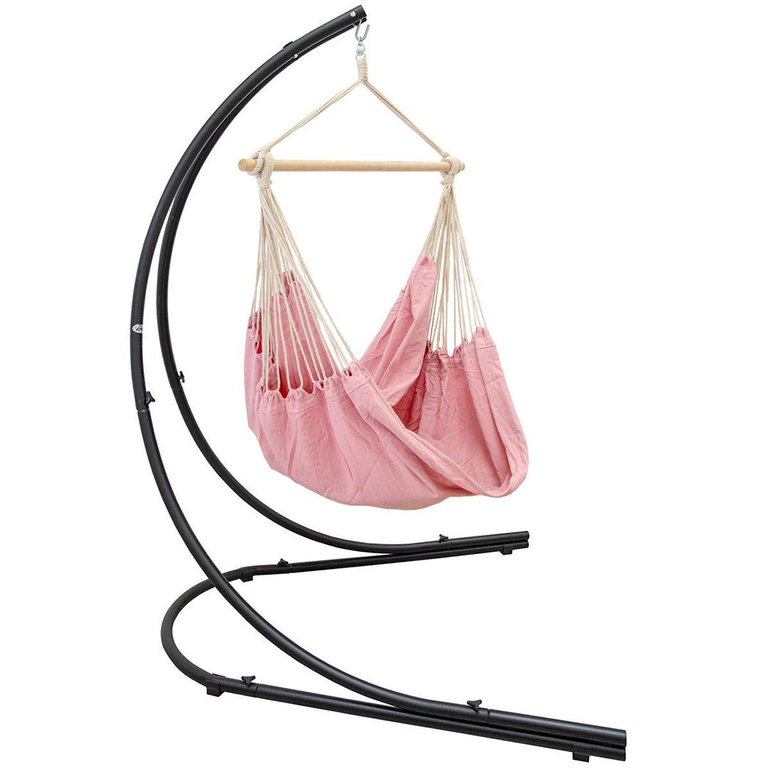AMANKA XXL Hängesessel mit Gestell - Hängestuhl 185x130cm mit 210cm Metall Ständer für Garten - Gros