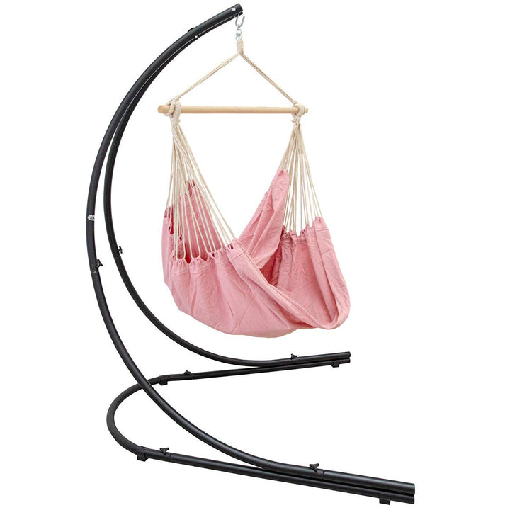 AMANKA XXL Hängesessel mit Gestell - Hängestuhl 185x130cm mit 210cm Metall Ständer für Garten - Gros
