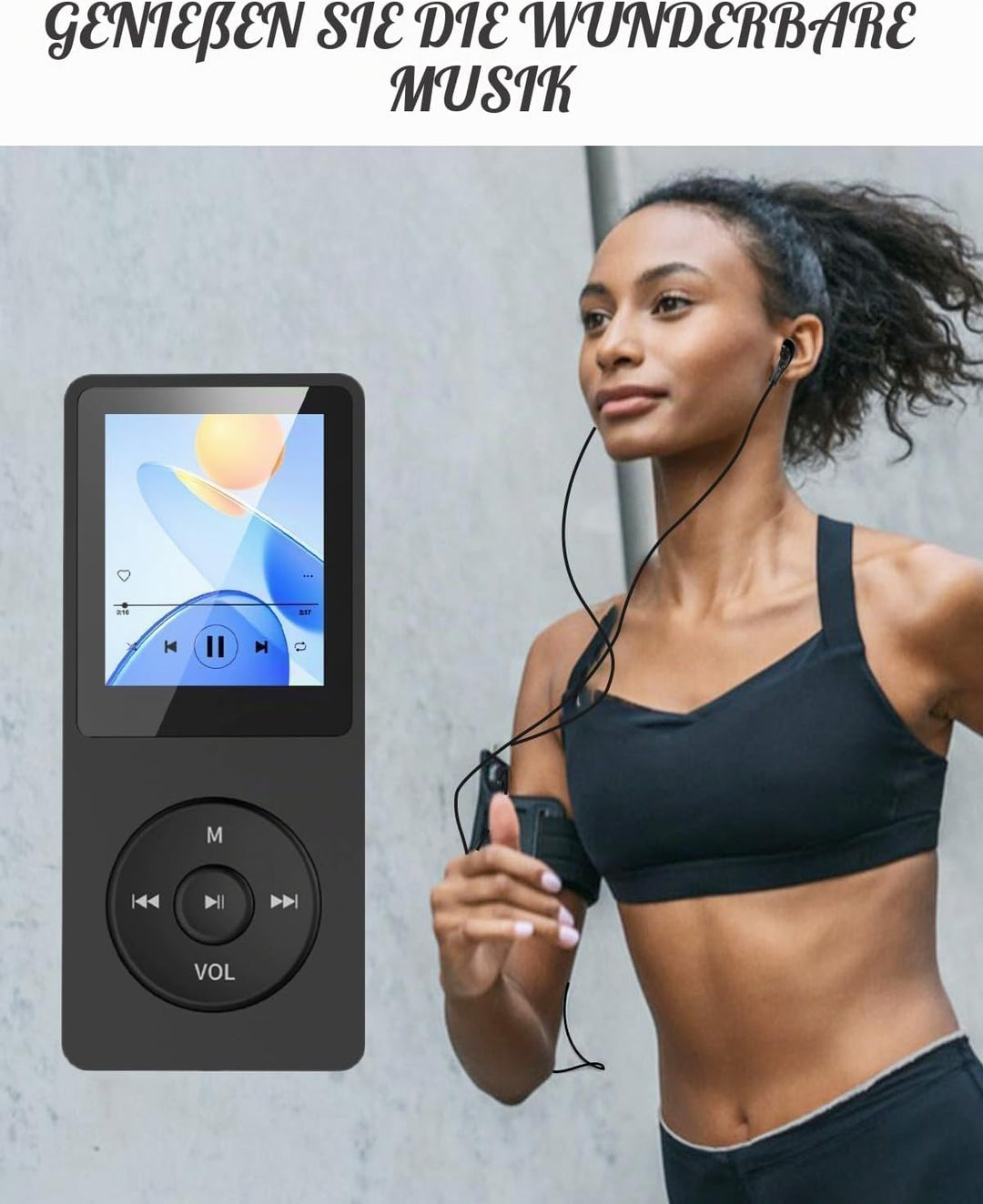 Bluetooth 5.0 MP3 Player mit 70 Stunden Wiedergabezeit, 32GB Speicher, Verlustfreier Klang, HD Lauts