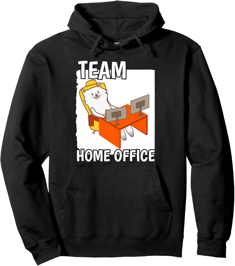 Computer Katze Heimarbeit Lustig Outfit Team Home Office Pullover Hoodie