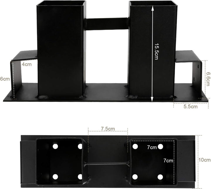 Eulenke Holzstapelhilfe 8 Stück, stabile Brennholz Stapelhilfe, schwarz Holzstapelhalter aus dickem