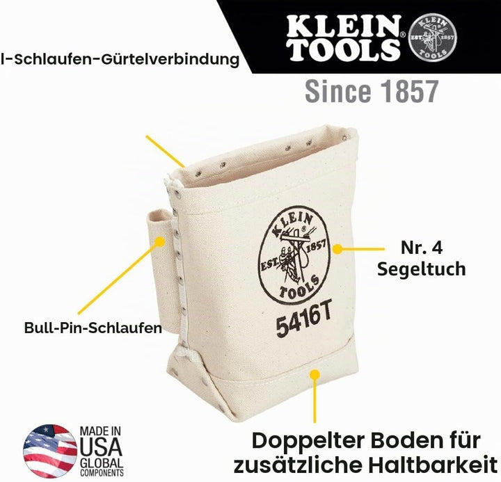 Canvas Bolt Bag Kleine Tasche zur Bolzenaufbewahrung mit Bull Pin Schlaufen, Gürteltunnelschlaufe Ve