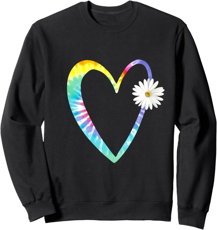 Buntes Gänseblümchen Herz Sweatshirt