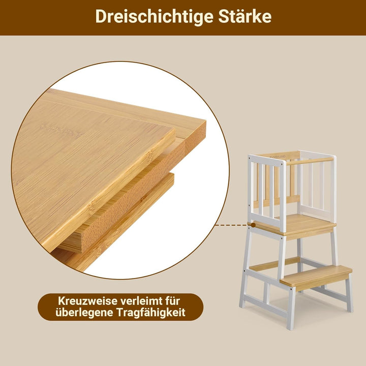 COSYLAND Lernturm ab 1 Jahr – Montessori Learning Tower für Kinder – Sicherer Kinder Lernturm ab 2 J