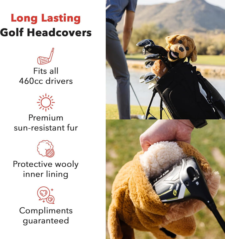 Daphnes - Cats & Dogs Series Driver Headcovers Golden Retreiver, Golden Retreiver