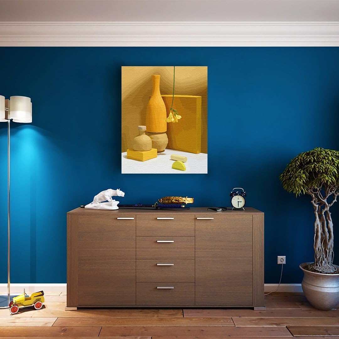 Artnapi Malen nach Zahlen Erwachsene mit Rahmen | DIY Handgemalt | Goldene Momente der Stille| Kit f