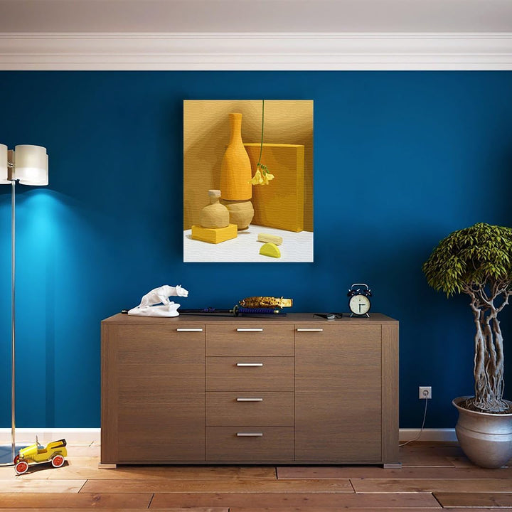 Artnapi Malen nach Zahlen Erwachsene mit Rahmen | DIY Handgemalt | Goldene Momente der Stille| Kit f