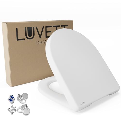 LUVETT® WC-Sitz mit Absenkautomatik D140 D-Form Soft Close® & TakeOff EasyClean Abnahme, hygienisch