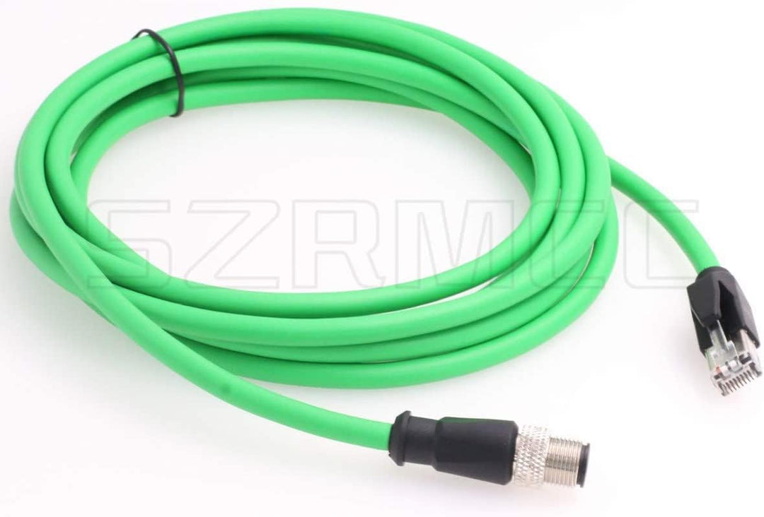 SZRMCC M12 4 Pin D-Code auf RJ45 Stecker Ethernet Kabel Cat5e Hochflexibles Wasserdicht Geschirmtes