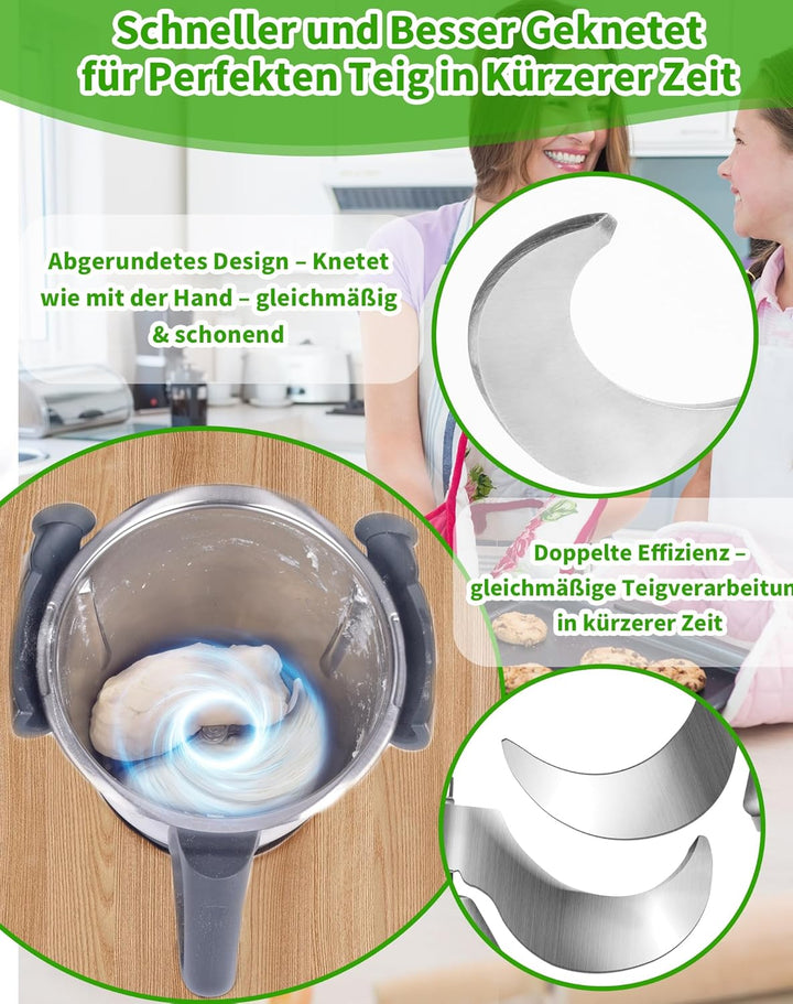 Teigmesser kompatibel mit Vorwerk Thermomix TM5 TM6 TM7 – Edelstahl Mixmesser Ersatzteil für Vorwerk