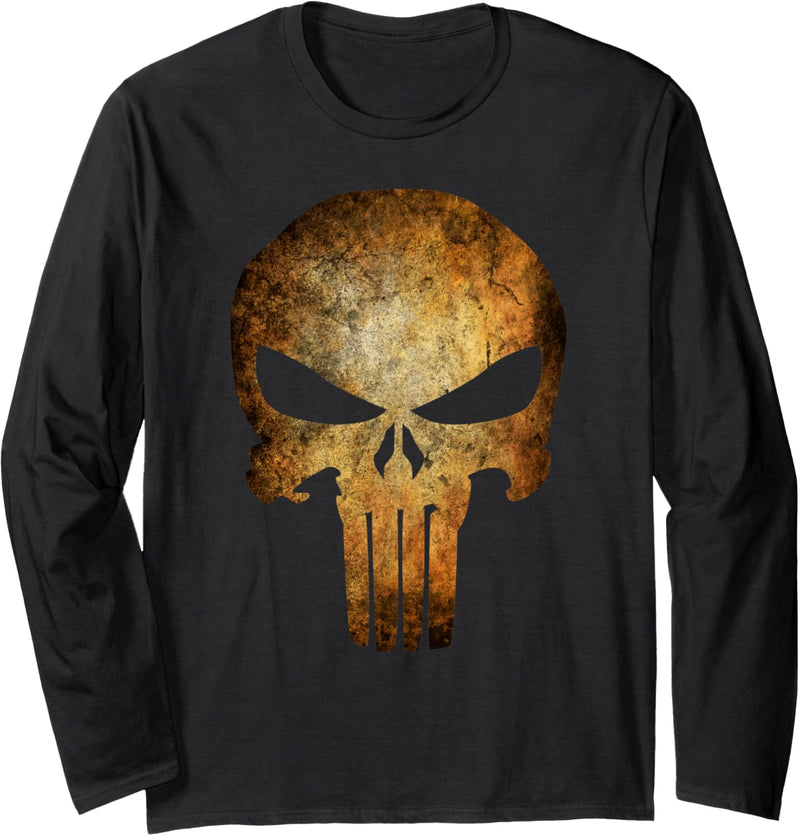 Marvel The Punisher Textured Skull Logo Langarmshirt