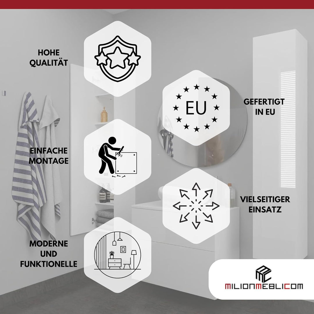 Milionmeblicom Badezimmerschrank Laura Hängeschrank Badezimmermöbel Klappbarer Badezimmer Wandschran
