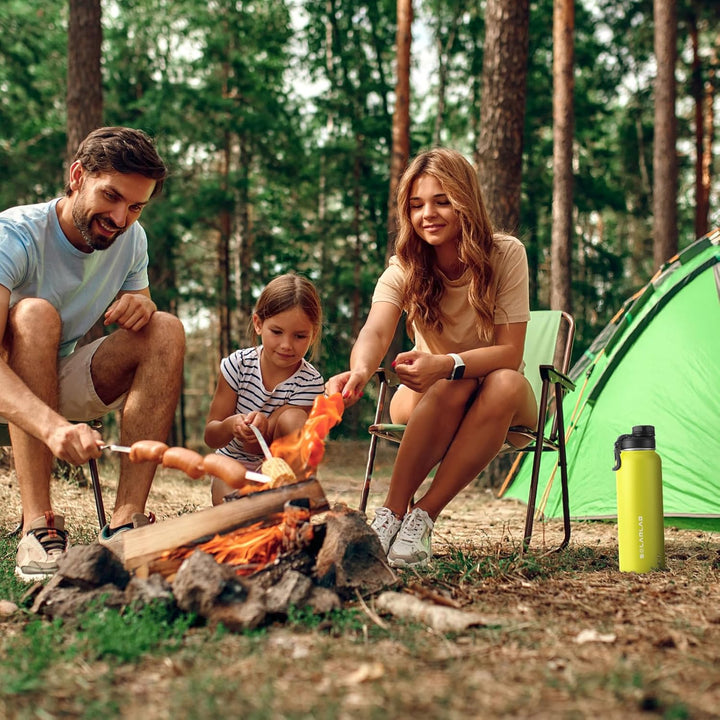 SOLARLAB Trinkflasche edelstahl - Thermoflasche Isolierflasche Thermoskanne 1l für heisse und kalte