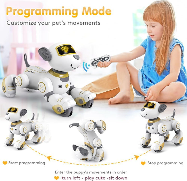 Vatos Roboter Hund Kinder Ferngesteuerter Spielzeug - Interaktiver Anfassen und Folgen Roboterhund m
