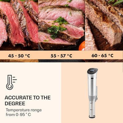 Klarstein Quickstick- Sous-Vide Garer, Präzisionskochtopf, Schongarer, 1300 Watt, Timerfunktion, 3D