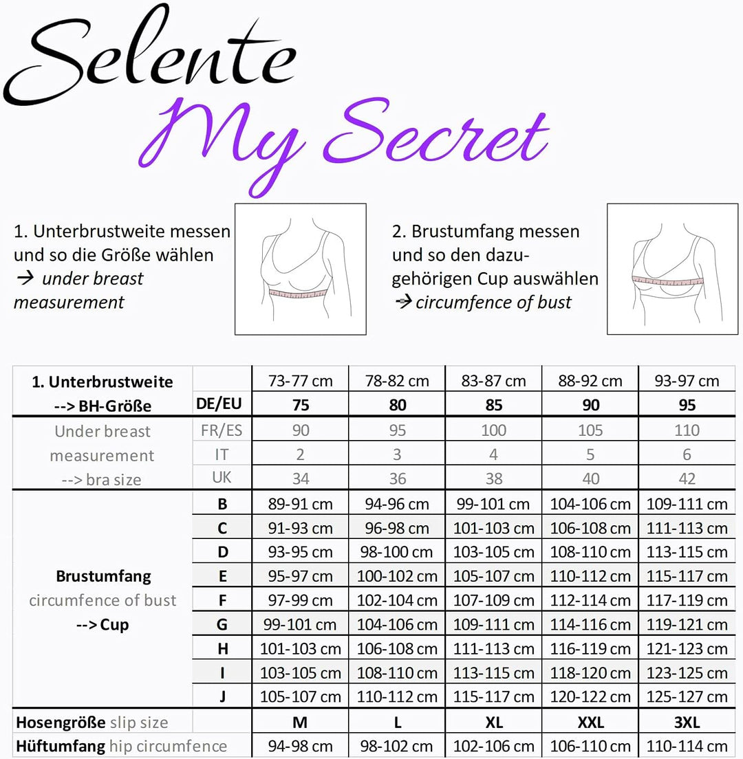 Selente My Secret attraktive Bademode (Bikini/Badeanzug) in grossen Grössen (C-Cup bis J-Cup) mit vo