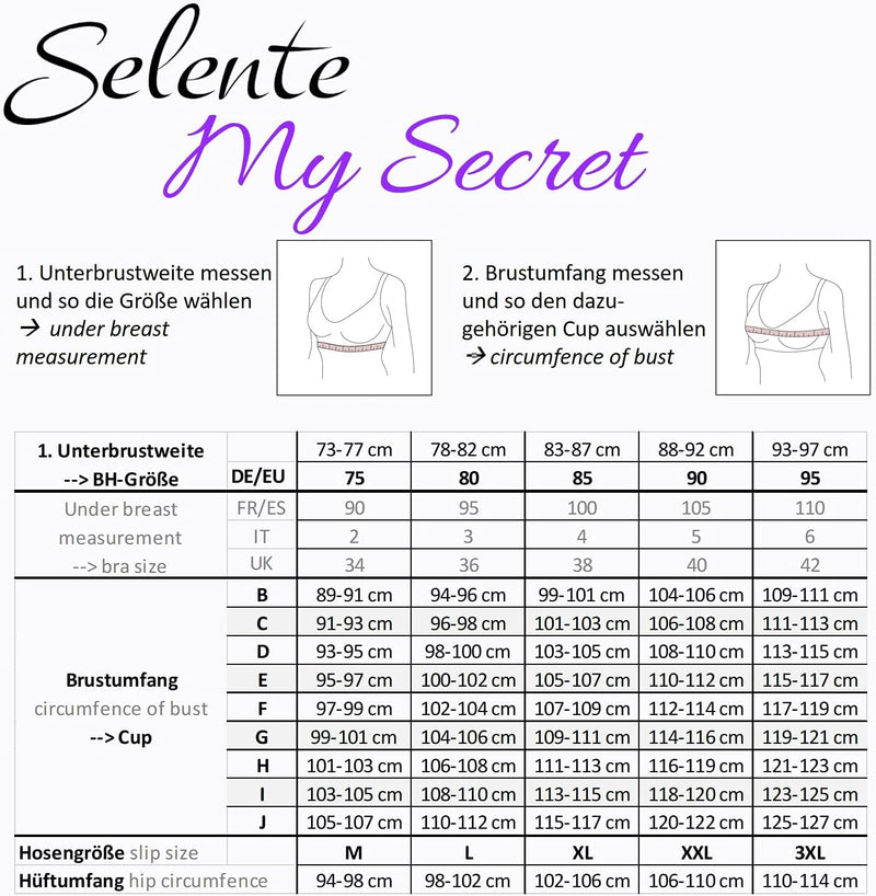 Selente My Secret attraktive Bademode (Bikini/Badeanzug) in grossen Grössen (C-Cup bis J-Cup) mit vo