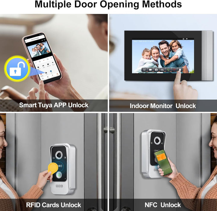 1080P HD WLAN Video Türsprechanlage Intercom System 2 Draht, IR Nachtsicht Video Türglocke Kamera mi