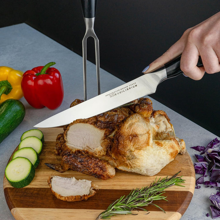 Equilibrium by Rockingham Forge RF-1510 Tranchiergabel, Edelstahl, Schwarz, 16 cm, Tranchiergabel