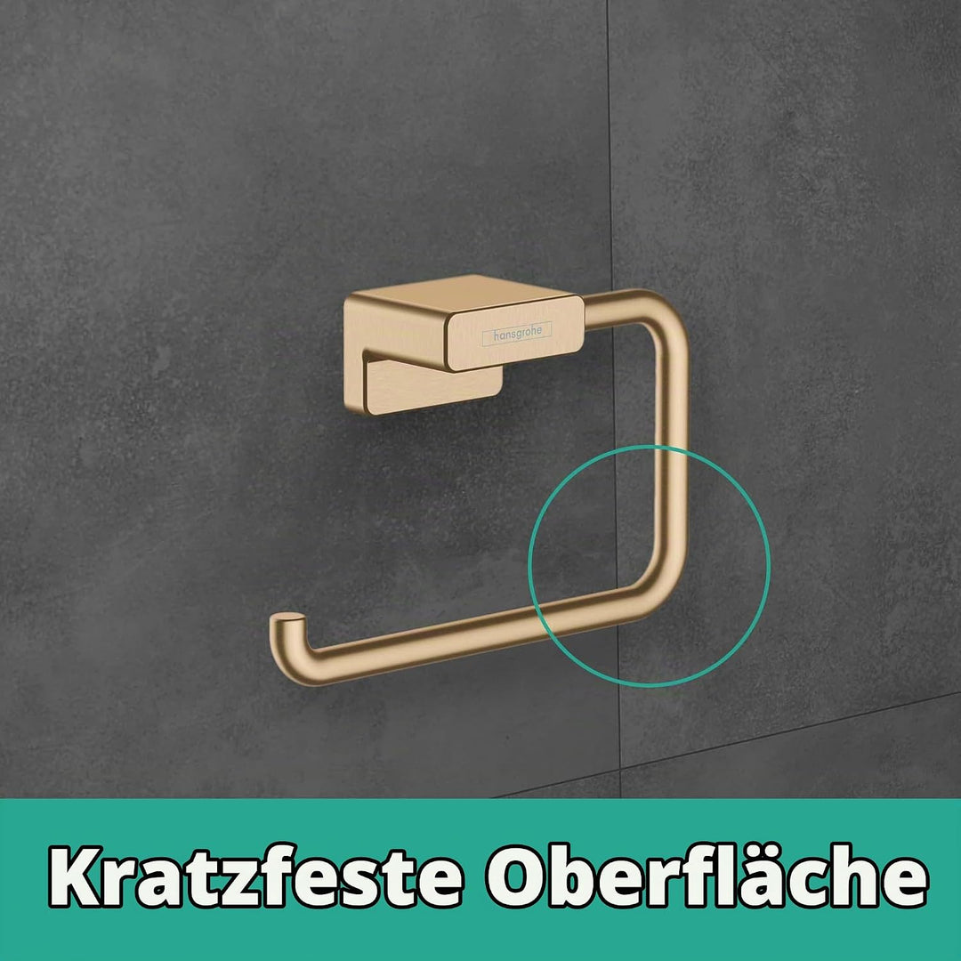 hansgrohe Toilettenpapierhalter AddStoris, Klopapierhalter ohne Deckel, Mattschwarz, 1 Rolle 1 Rolle