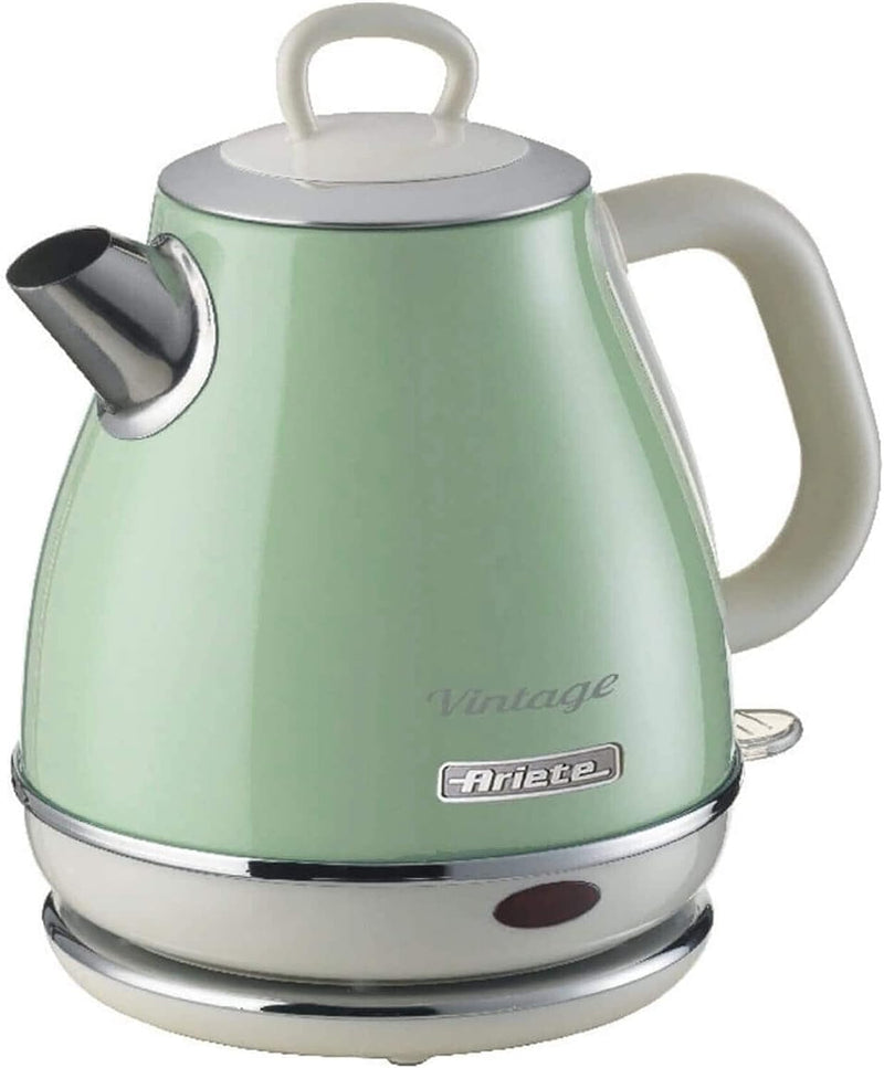 Ariete, 2868 Vintage, elektrischer Design-Wasserkocher aus Edelstahl für Aufgussgetränke, Tee und Kr
