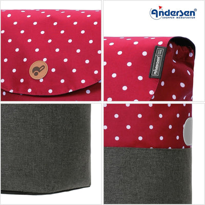 Andersen Shopper Scala Stahl mit Rad Ø 15 cm und 36 Liter Tasche Duko rot