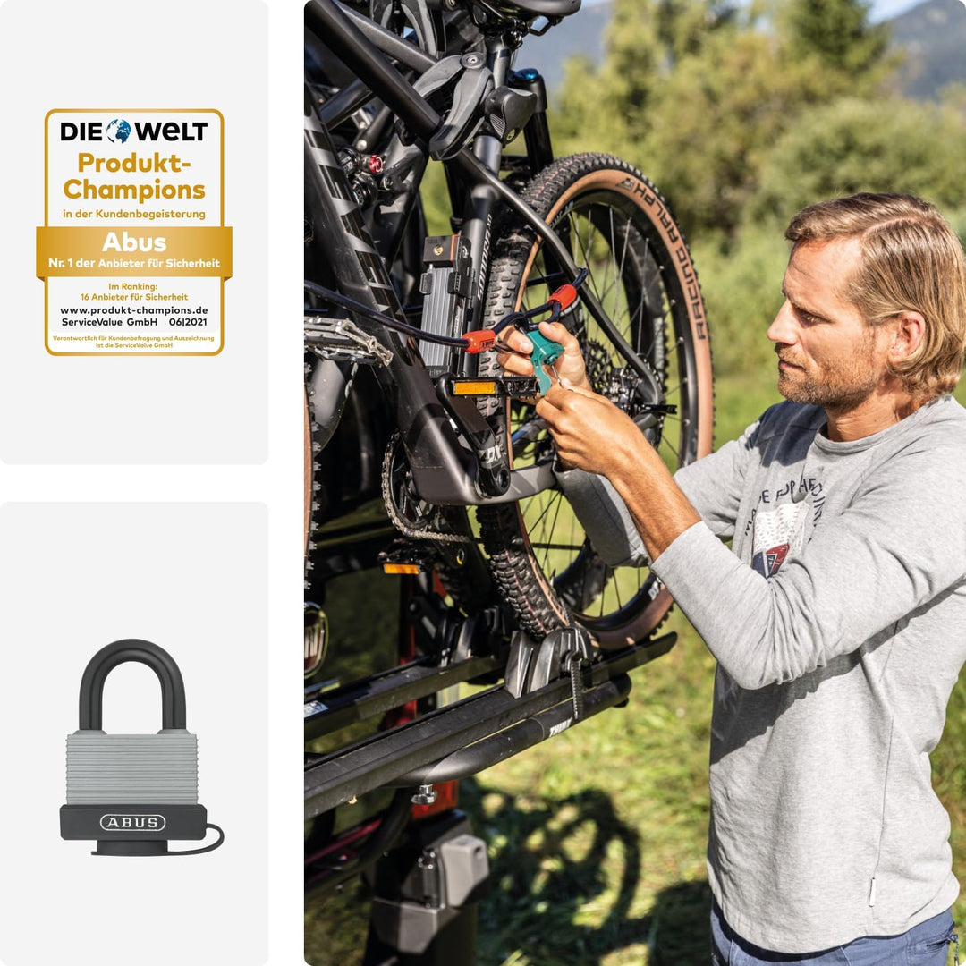 ABUS Vorhängeschloss 70AL/45 aus massivem Aluminium - wetterfest - mit Schutzkappe und Kunststoffumm