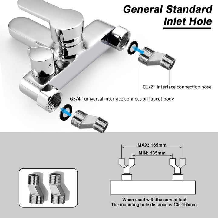 BONADE Wannenarmatur Badewannenarmatur mit 3 Strahlarten Handbrause, Einhebel Badewanne Wasserhahn m