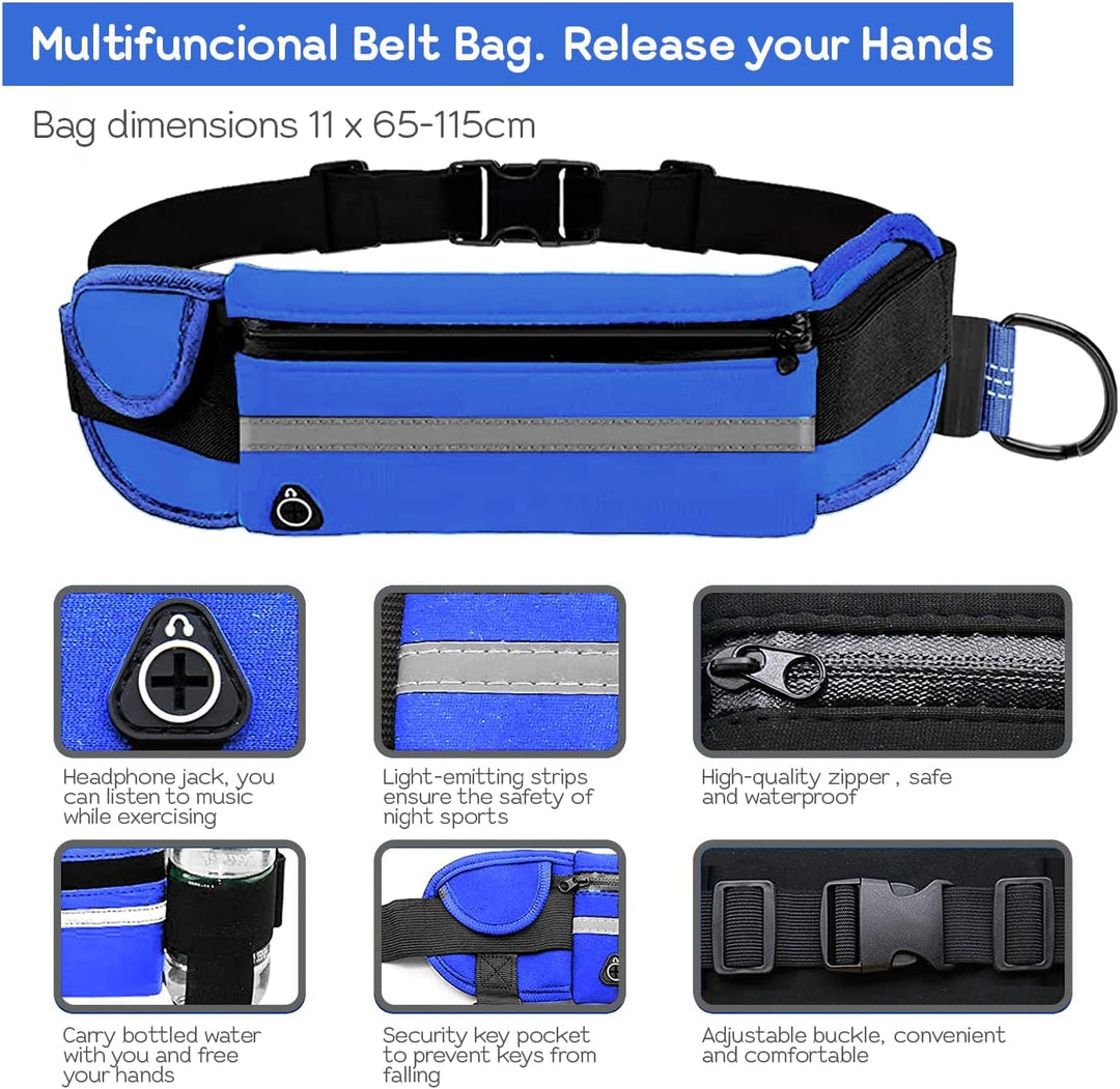 Edipets, Joggingleine Hunde, Freihändig, Laufen, Wandern, Gurtband, Anti-Stress, Reflektierend, 160-