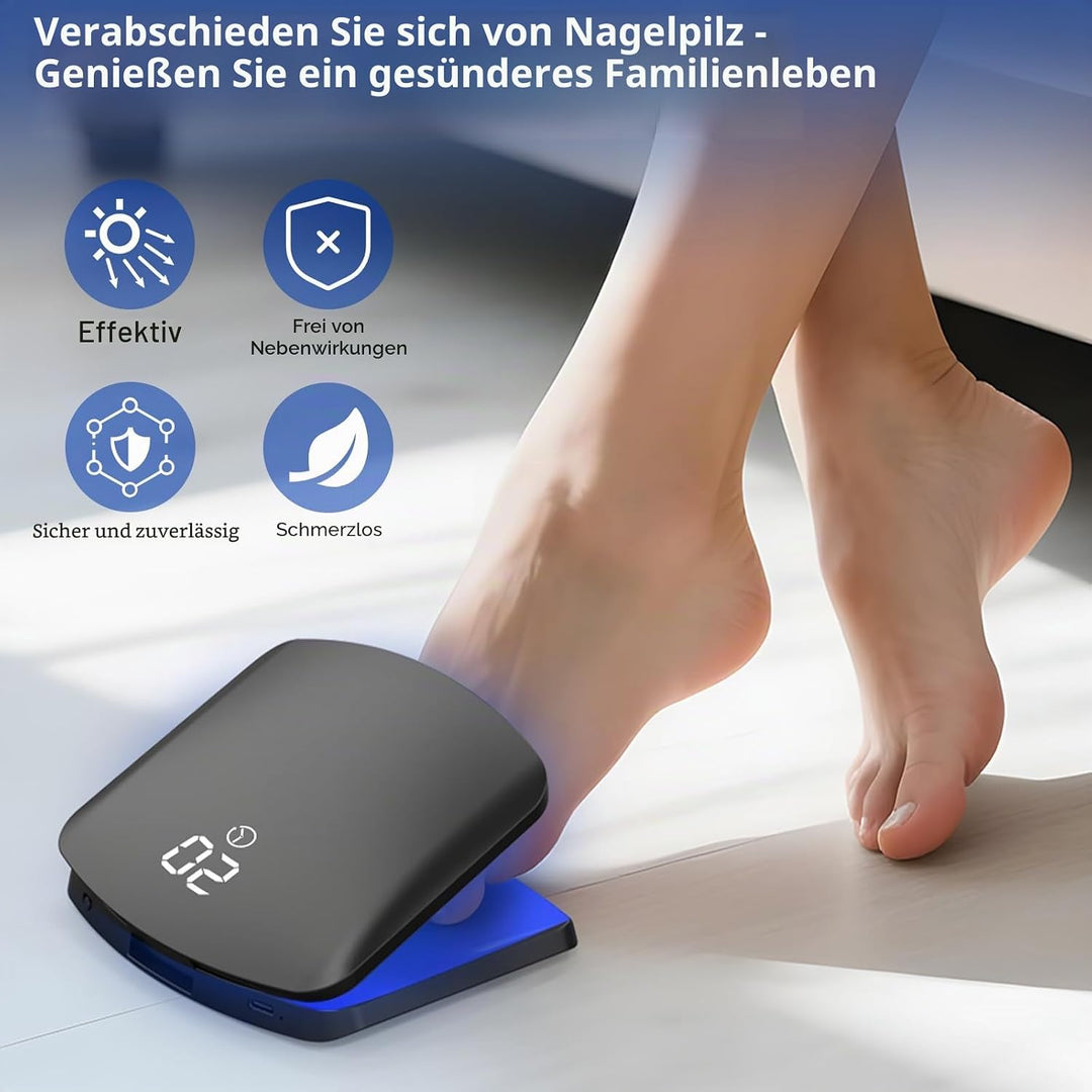 Upgrade Nagelpilz Lasergerät, 15 LED Tragbar & Wiederaufladbar per USB-C, 11 Blaulicht + 4 Infrarot,