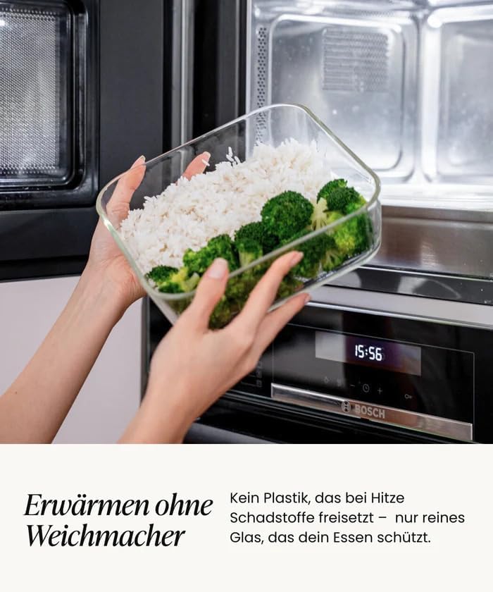 Zoha Frischhaltedosen Glas Set 8-teilig – Vorratsdosen Glas mit Deckel BPA-frei – luftdichtes Frisch