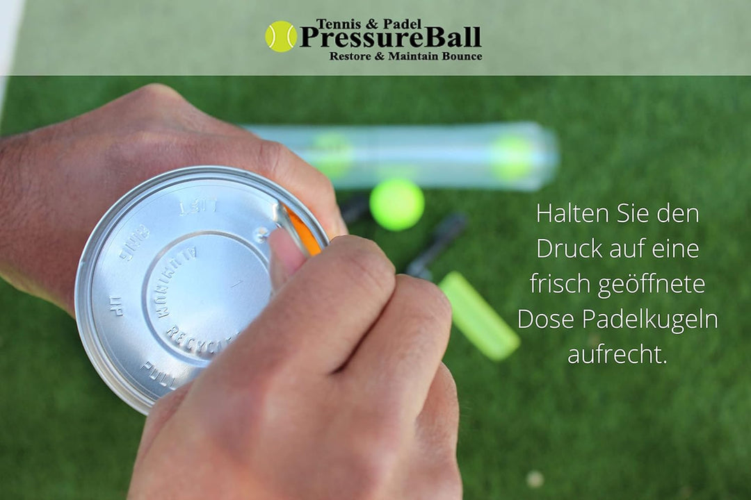 PressureBall Presurisator für Padel- und Tennisbälle, verlängert die Lebensdauer der Bälle, bewahrt