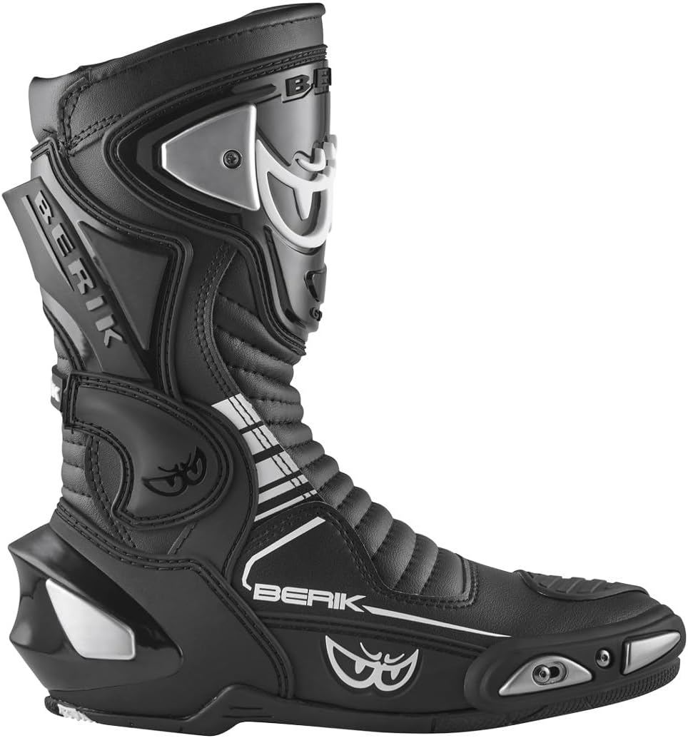 Berik Race-X EVO Motorradstiefel | Sportlicher Fahrkomfort 47 EU Schwarz, 47 EU Schwarz