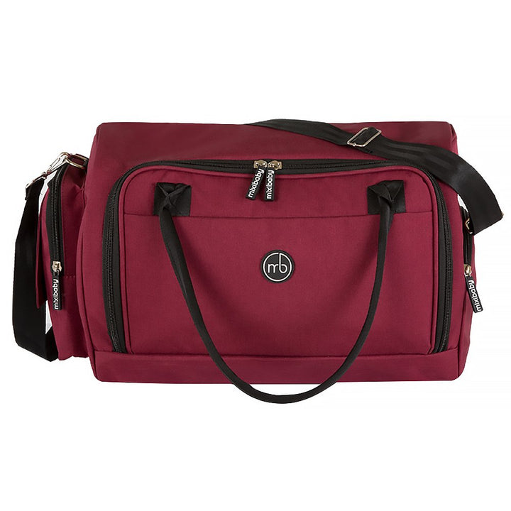 Mixibaby Wickeltasche wasserabweisend Henkeltasche Umhängetasche Wickelunterlage Weinrot