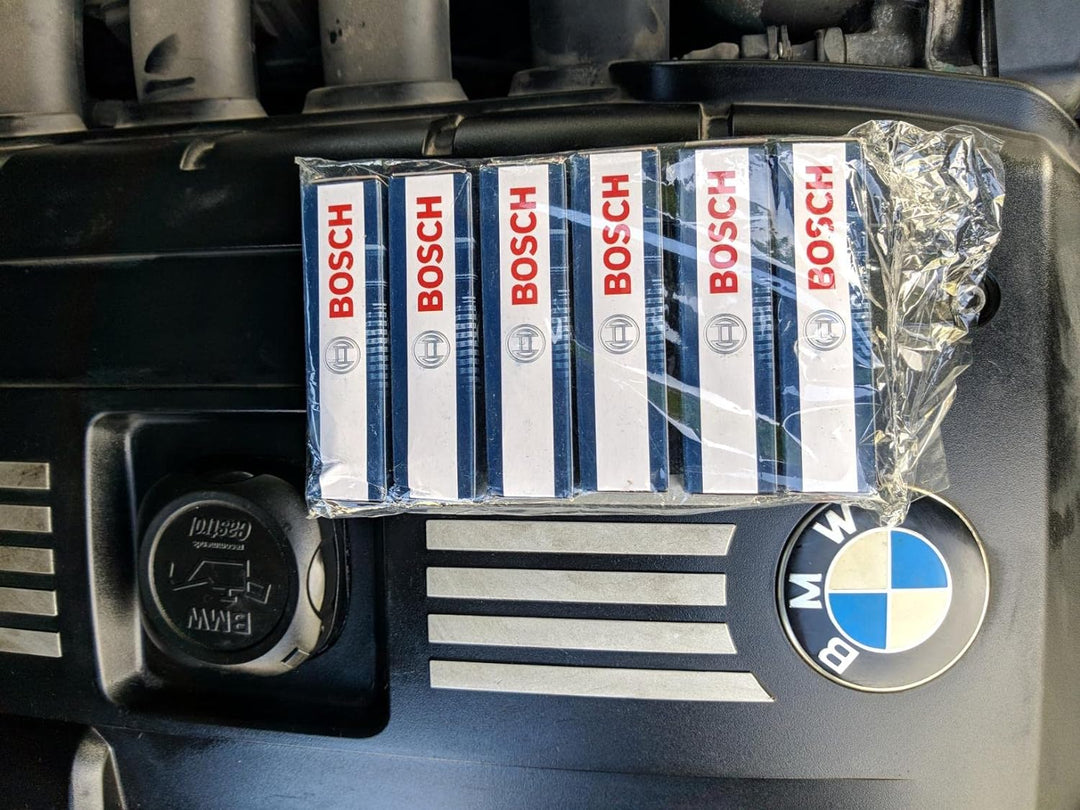 BMW Spark Plugs Plug Set Platinum Iridium High Power Bosch OEM 12122158253 (6pcs) by Bosch