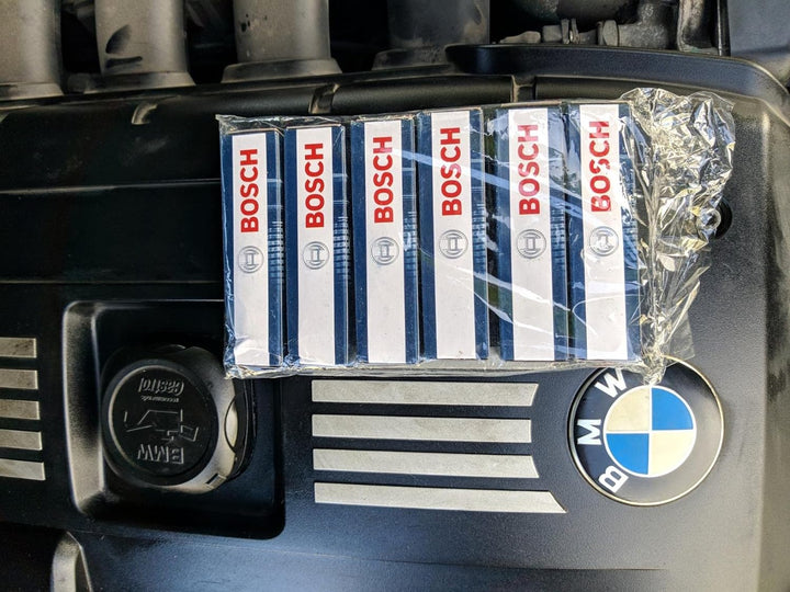 BMW Spark Plugs Plug Set Platinum Iridium High Power Bosch OEM 12122158253 (6pcs) by Bosch
