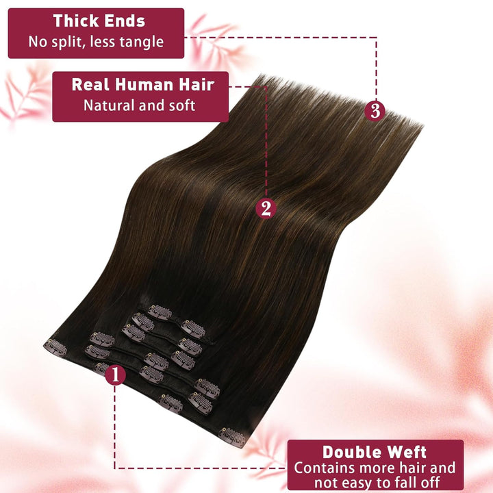 Vivien Balayage Clip in Extensions Echthaar Remy Extensions Echthaar Clip Naturlich Echthaar Clip in