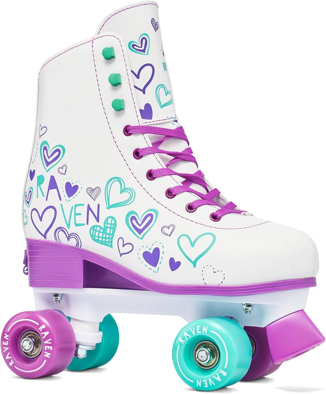 RAVEN Rollschuhe Roller Skates für Kinder Erwachsene Mädchen Damen verstellbar 31-34 (20-21,5cm) Tri