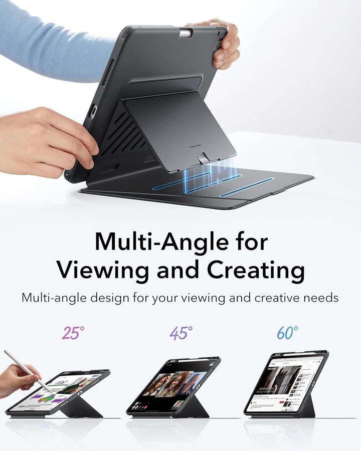 ESR Hülle für iPad Air 13 Zoll (2026/2025/2024) M4/M3/M2, Vertikale Stand, Mehrere Standwinkel, Ultr