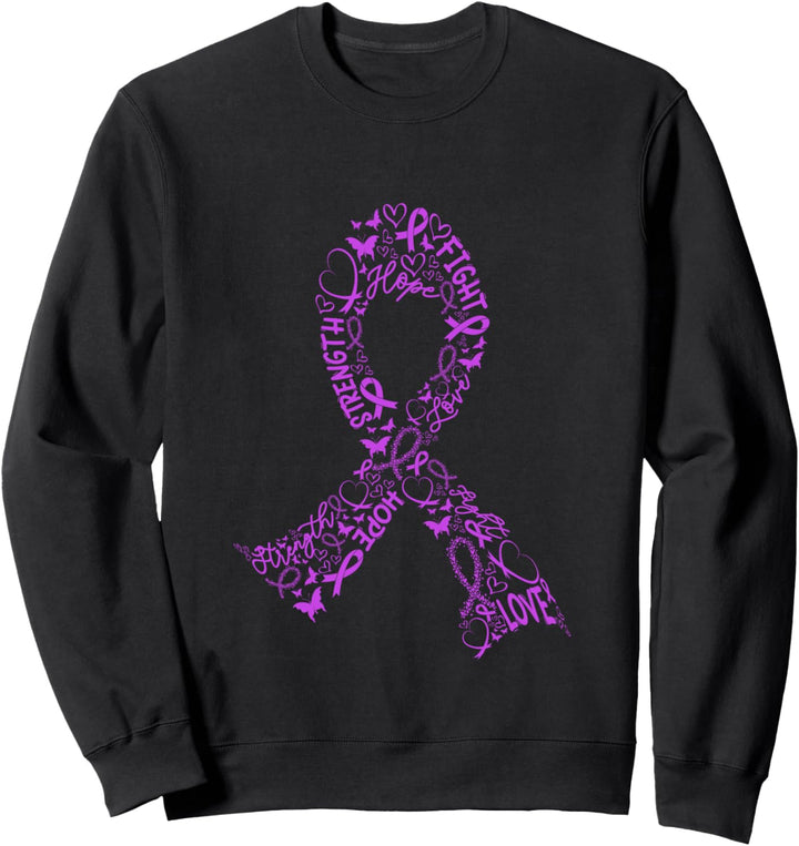 Leiomyosarkom-Krebs-Krieger lila Schleife Awareness Geschenk Sweatshirt