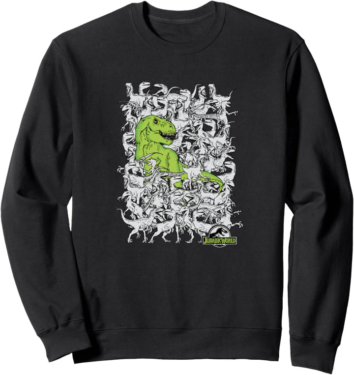 Jurassic World T-Rex & Velociraptors Hidden Rex Sweatshirt