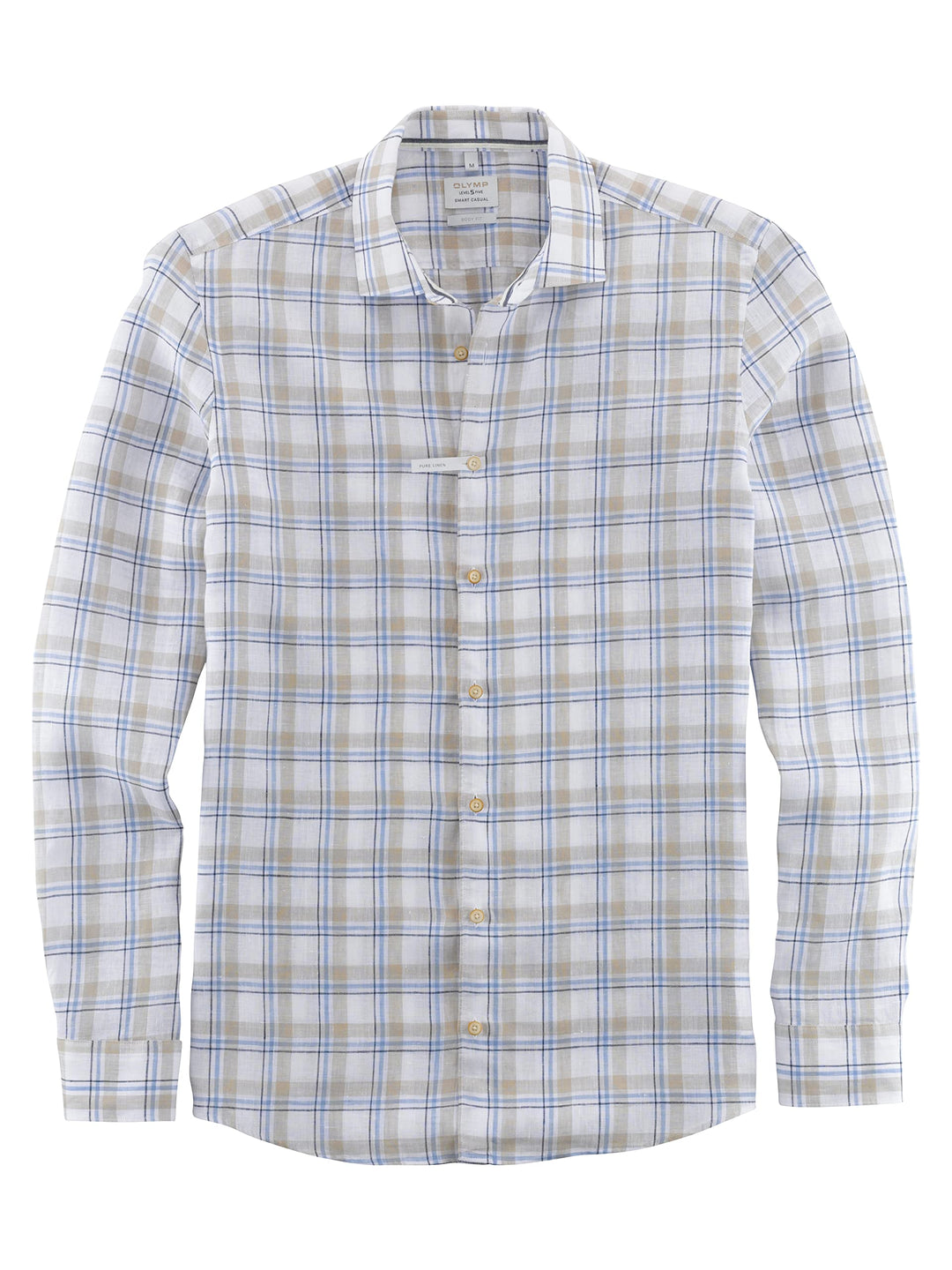 OLYMP Herren Freizeithemd Langarm Level Five Smart Casual,Body fit,Kent-Kragen M Blau 15, M Blau 15