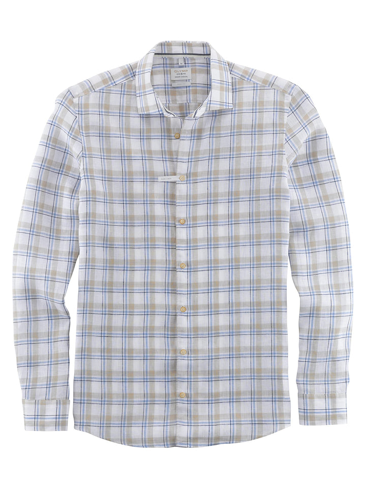 OLYMP Herren Freizeithemd Langarm Level Five Smart Casual,Body fit,Kent-Kragen M Blau 15, M Blau 15